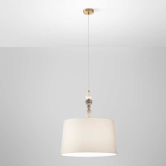 Lampadario in ceramica con paralume per soggiorno abaco perenz